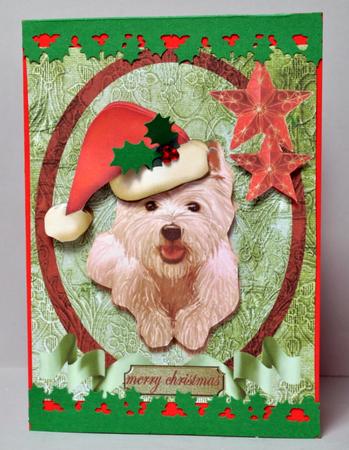 Cute Santa's Doggie Merry Christmas by Kristina Norbat