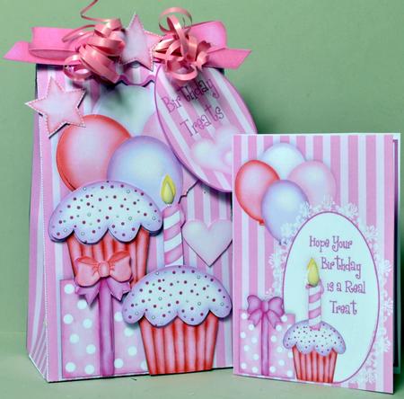 3D Pinch Bag + Card - Birthday Treats by Kristina Norbat