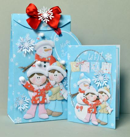 3D Pinch Bag + Card - Let It Snow by Kristina Norbat
