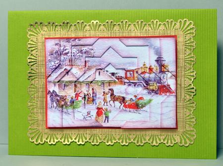 Christmas Train Star Shape Inverted Pyramid by Kristina Norbat