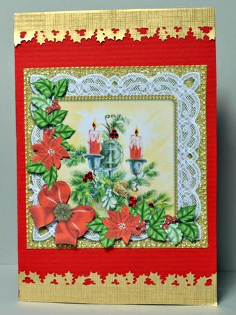 Candlesticks Red Poinsettia 3D Decoupage Step by Step by Kristina Norbat