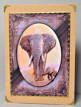Elephant & Calf Quick Card by Kristina Norbat