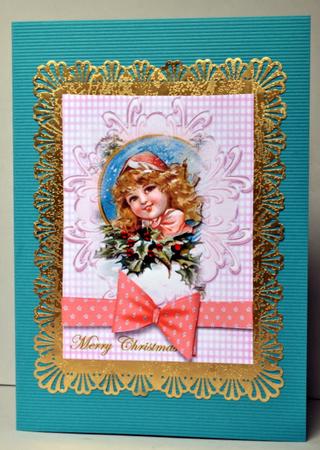 Vintage Christmas Girl in Pink by Kristina Norbat
