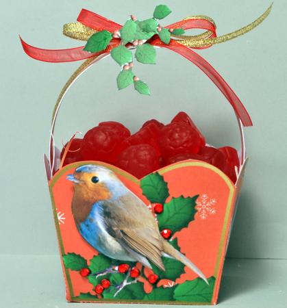 Christmas Treat Basket - When the Red Red Robin by Kristina Norbat