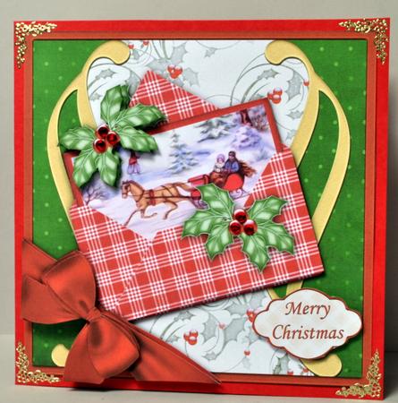 Christmas Vintage Sleigh Ride Envelope Quick Card by Kristina Norbat