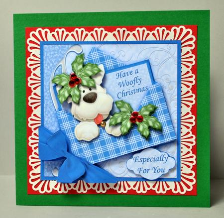 Christmas Westie Dog in Envelope Decoupage by Kristina Norbat