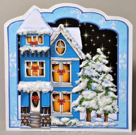 Merry Christmas from Our House - Large Shaped Card Front by Kristina Norbat