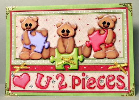 Love You 2 Pieces Card Front & Decoupage by Kristina Norbat