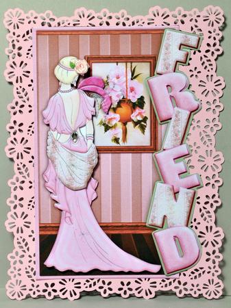 Art Deco Lady in Pink Over the Edge Friend by Kristina Norbat