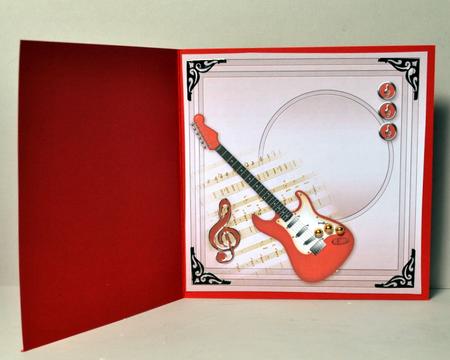 Red Guitar - 8in x 8in Insert Plate by Kristina Norbat