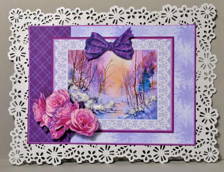 Woodland Stream in Winter Decoupage by Kristina Norbat