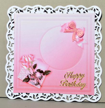 Pink Rosebuds in a Basket Matching 8in x 8in Insert Plate by Kristina Norbat