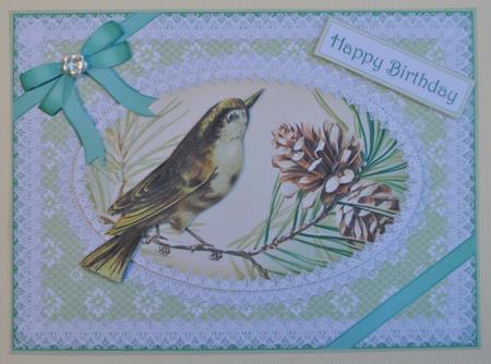 Beautiful Birdie on a Branch - Decoupage Card by Kristina Norbat