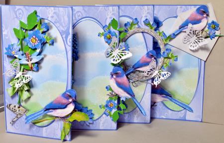 4-fold Card Kit - Summer Birds by Kristina Norbat