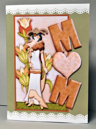 Art Deco Lady & Flowers Over the Side Mum by Kristina Norbat