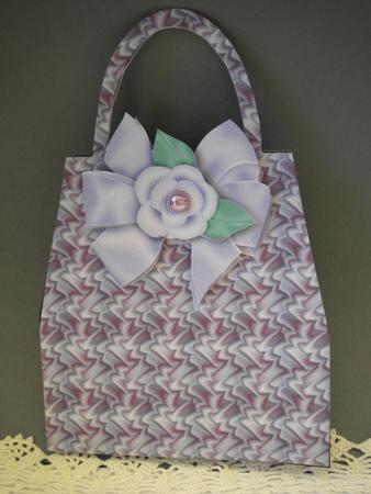 Purple Handbag Shaped Card by Kristina Norbat