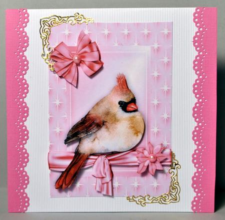 Sweet Little Bird in Star Frame with Bow by Kristina Norbat