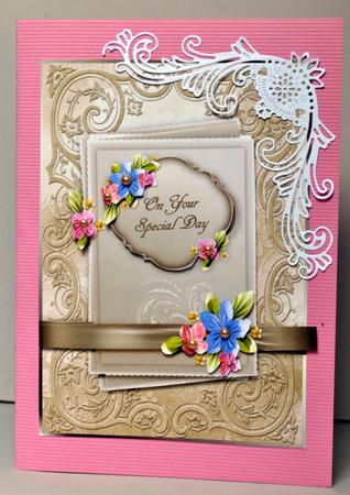Origami Flowers Card Front 2 with Step by Step by Kristina Norbat