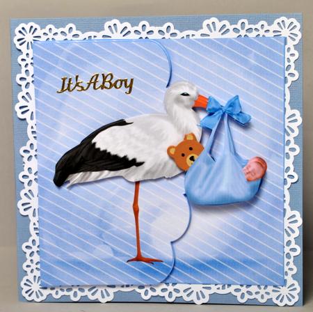 Stork with Baby Boy by Kristina Norbat