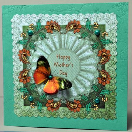 8 x 8 Beautiful Butterfly Card Front by Kristina Norbat