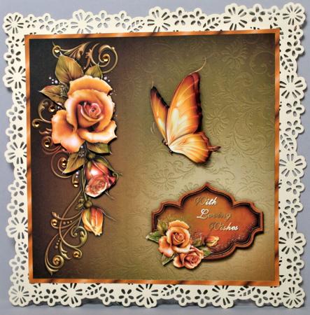 Rustic Roses Square Card Front with Step by Step by Kristina Norbat
