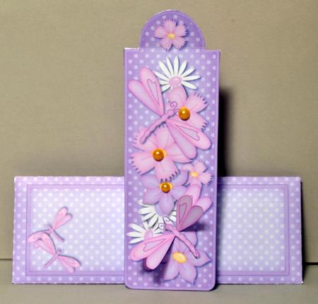 Flowers and Dragonfiles Bookmark Card N Envelope by Kristina Norbat