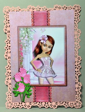 Pretty Ballerina Card Front with Decoupage by Kristina Norbat