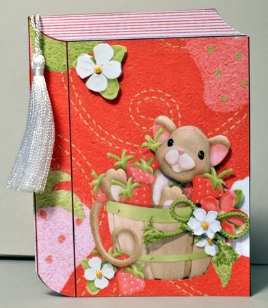 Cute Mouse with Strawberrys Book Card by Kristina Norbat