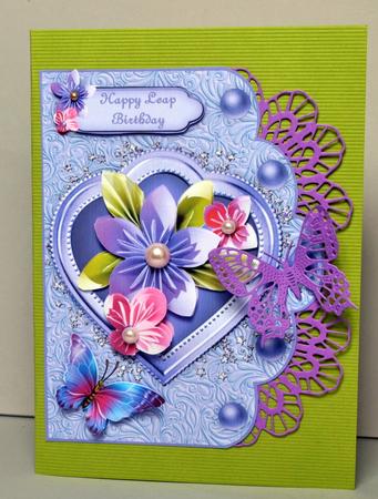 Origami Flowers Bitrhday Scallop Card and Decoupage by Kristina Norbat