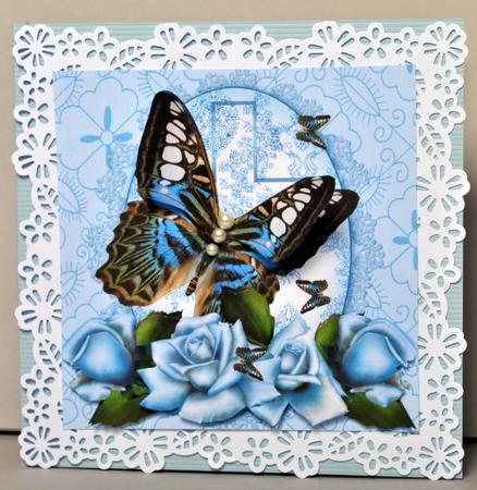 Floral and Butterfly Easter Greeting Card by Kristina Norbat