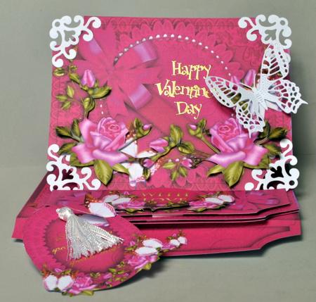 Rose and Butterfly Easel Birthday Card by Kristina Norbat