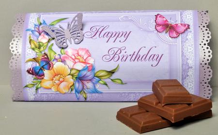 Delicate Flora Birthday - Galaxy 125g Wrapper by Kristina Norbat