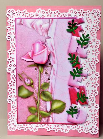 Rose for Friend Over the Side Card Front by Kristina Norbat
