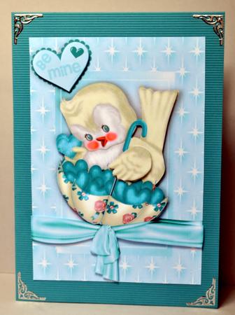 Sweet Little Love Bird with Hearts and Rose by Kristina Norbat