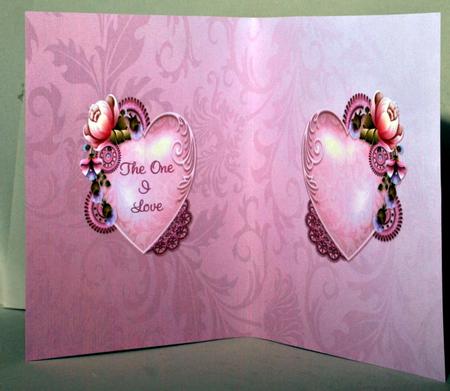 Valentine Pink Passion Flowers and Heart Insert by Kristina Norbat