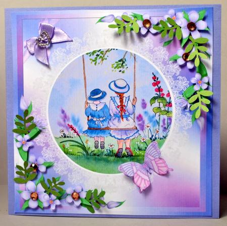 Swing Time Lace Frame Decoupage by Kristina Norbat