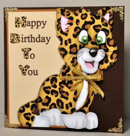 Leopard Cub Over the Edge Card Front by Kristina Norbat
