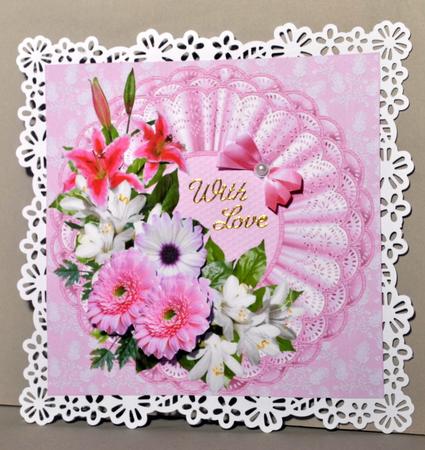 8x8 Pink Floral Spray by Kristina Norbat