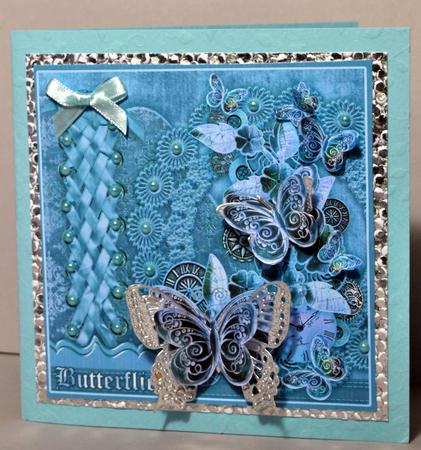 Teal Girly Steampunk 8in x 8in Decoupage by Kristina Norbat