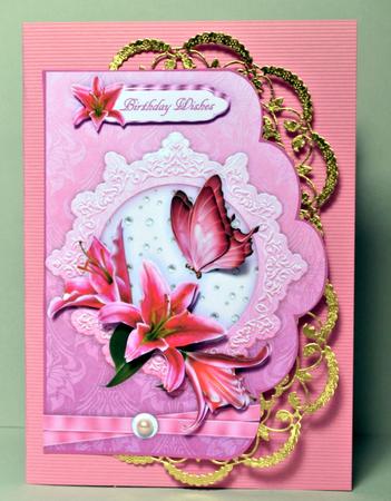 Stargazer Lillies Scallop Card Front with Step by Step by Kristina Norbat