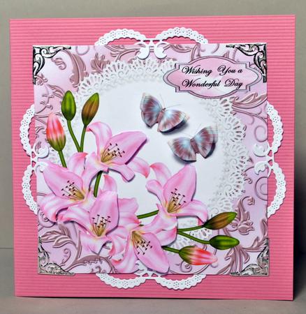Lillies,lace and Butterflies -  by Kristina Norbat