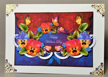 Pansies and Butterflies Envelope Card - Mothers Day by Kristina Norbat
