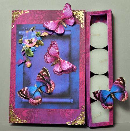Pansy Tea Light Candle Card Kit by Kristina Norbat
