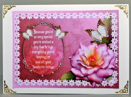 Pink Rose Birthday / Mother's Day Card Front by Kristina Norbat