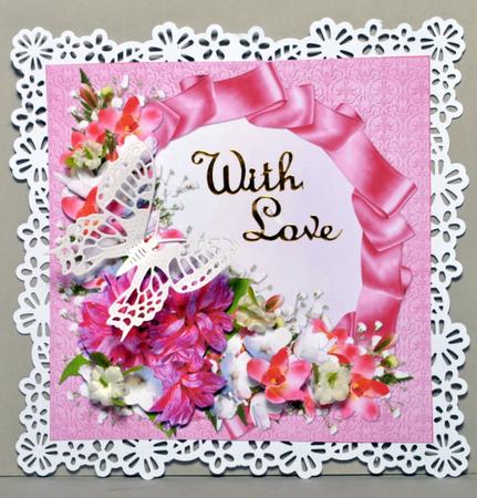 8x8 Ribbon Frame with Flowers by Kristina Norbat