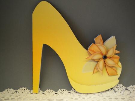 Orange Shoe Shaped Card by Kristina Norbat