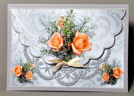Gilded Flourish Roses Mock Envelope by Kristina Norbat