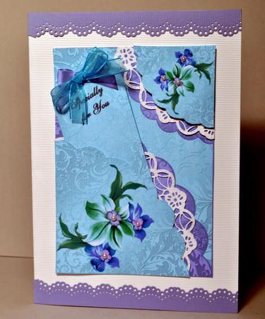 Satin & Flowers Scalloped Pocket Card by Kristina Norbat