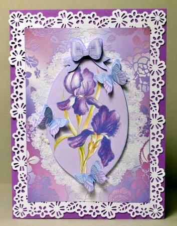 Watercolour Cameo with Lace Iris Decoupage Sheet by Kristina Norbat