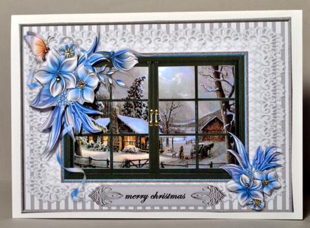 Christmas Window in Vintage Bleu by Kristina Norbat
